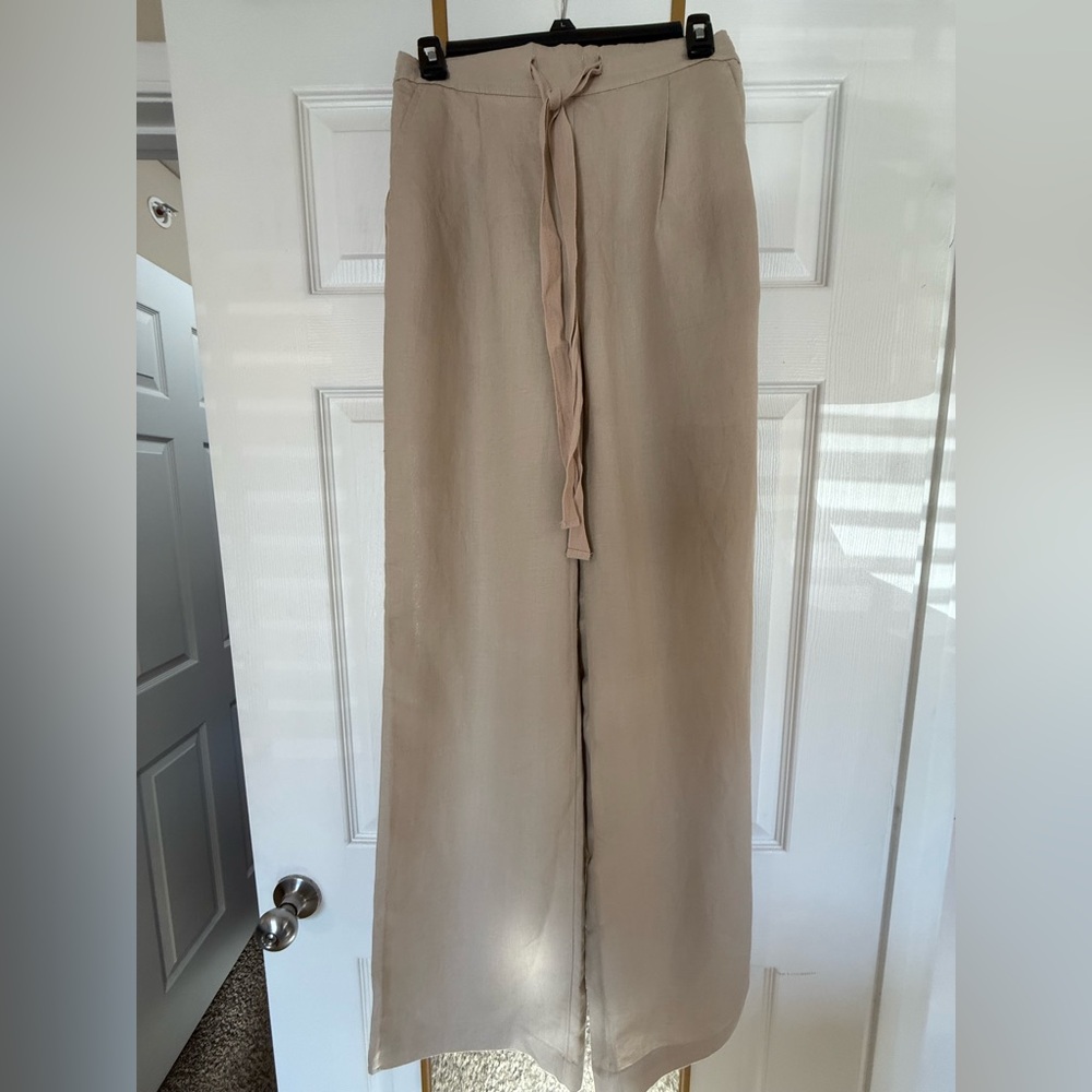 Target/A New Day Linen Drawstring pants with pockets.